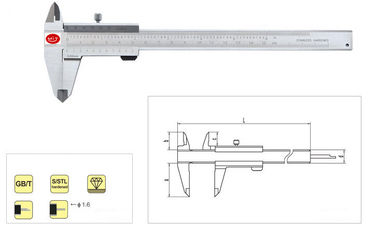0-200mmのステンレス鋼の頑丈なバーニヤ カリパス、インチのスケール/メートル バーニヤ カリパス